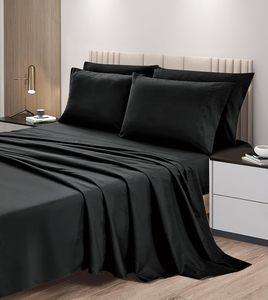 Juego de sábanas de microfibra 100% al por mayor, sábanas bajeras suaves con dos fundas de almohada - Product Image 1