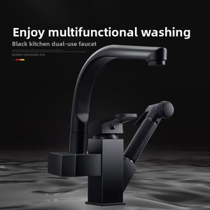Modern Dual <strong>Handle</strong> Pull-Out <strong>Kitchen</strong> <strong>Faucet</strong> Hot and Cold Brass Sink <strong>Faucet</strong> with Rotatable Robot Spray Gun Wholesale - Product Image 2