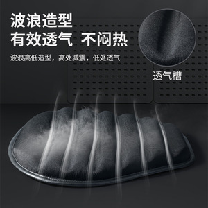 Cojín de Gel para Asiento de Motocicleta, Material Celular TPE Negro, Diseño Ondulado, Absorción de Impactos, Transpirable, Alta Elasticidad, Uso Trasero - Product Image 2