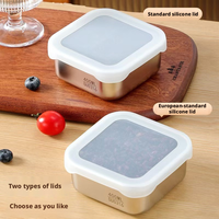 Boîte à lunch réutilisable tendance en acier inoxydable 304, compartimentée, compatible micro-ondes, pour la préparation des repas et la perte de poids, usage domestique