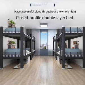 Letto a Castello in Acciaio Robusto Smontabile per Dormitorio Scolastico con Telaio Rialzato e Sponde di Sicurezza per Uso in Camera da Letto - Product Image 4