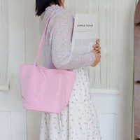 Sac fourre-tout en nylon de style coréen avec doublure en polyester, fermeture magnétique, grande capacité, sac panier et sac à bandoulière pour femme