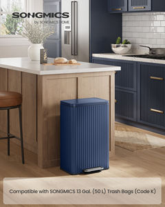 <span class=keywords><strong>Poubelle</strong></span> SONGMICS à fermeture douce en acier inoxydable avec 15 sacs <span class=keywords><strong>poubelle</strong></span>, 13 gallons (<span class=keywords><strong>50</strong></span> <span class=keywords><strong>L</strong></span>), <span class=keywords><strong>poubelle</strong></span> avec couvercle et pédale - Product Image 1