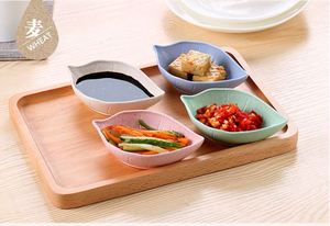 <b>Sauce</b> Dishes Wheat Straw Leaves Shape Mini Appetizer Plates for Vinegar Soy <b>Sauce</b> Seasoning - Product Image 3