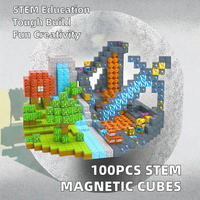 120 Piezas de Cubos Magnéticos de Construcción, Juguetes Sensoriales STEM para Niños Pequeños, Regalos de Plástico para Niñas y Niños, Bloques de Construcción Magnéticos