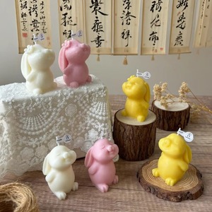 Bougie parfumée lapin pour la Fête de la Mi-Automne, bougie décorative en forme d'animal, cadeau de vacances, souvenir, ornement parfumé - Product Image 1