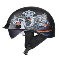 Demi-casque d'été personnalisé pour hommes femmes léger design rétro ouvert voiture électrique inspiré pour Harley Crown Prince Made ABS
