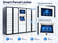 Boîte à colis extérieure étanche gris sidéral, casier de livraison intelligent multi-portes avec éclairage LED pour communautés de luxe et condos