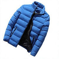 Blouson Bomber Matelassé Noir Automne Manches Longues Col Montant Imperméable Décontracté Rembourrage Polyester Fermeture Éclair