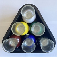 Jeu à boire en verre de 6 tasses avec 6 tables à boules et billard en verre pour les fêtes et la cuisine Accessoires de bar