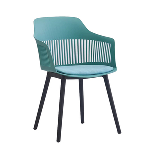 Sedia da Pranzo in Plastica con Cuscino in Cotone Bianco, Nero, Blu o Giallo per Caffetteria, <span class=keywords><strong>Cucina</strong></span>, Ristorante, Hotel - Product Image 4