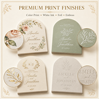 Cartes d'invitation de mariage personnalisées en forme d'arche, autocollants, étiquettes, papier épais en coton, impression personnalisée pour mariages et anniversaires