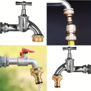 <span class=keywords><strong>Raccord</strong></span> rapide anti-refoulement pour tuyau d'<span class=keywords><strong>arrosage</strong></span>, connecteur de robinet en aluminium et <span class=keywords><strong>laiton</strong></span> pour tuyau de jardin - Product Image 2