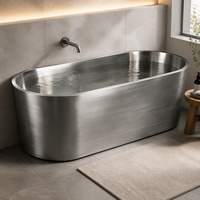 Bain de glace haut de gamme en acier inoxydable pour spa à domicile, baignoire de plongée froide d'extérieur pour thérapie, taille personnalisée, ovale 90 gallons, pour 2 personnes, avec couvercle, direct usine