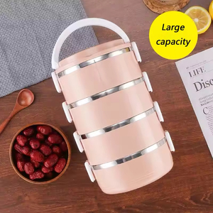 Cheap Stainless Steel Insulated Heatable Leak Proof <b>Stackable</b> Thermal Lunch Box Set with Adult Food <b>Container</b> and Thermal Bag - Product Image 6