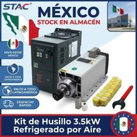 Kit moteur de broche refroidi par air en stock au Mexique 2,2 kW/3,5 kW 24000 tr/min ER20 avec VFD 110 V 220 V pour routeur CNC, fraisage et gravure