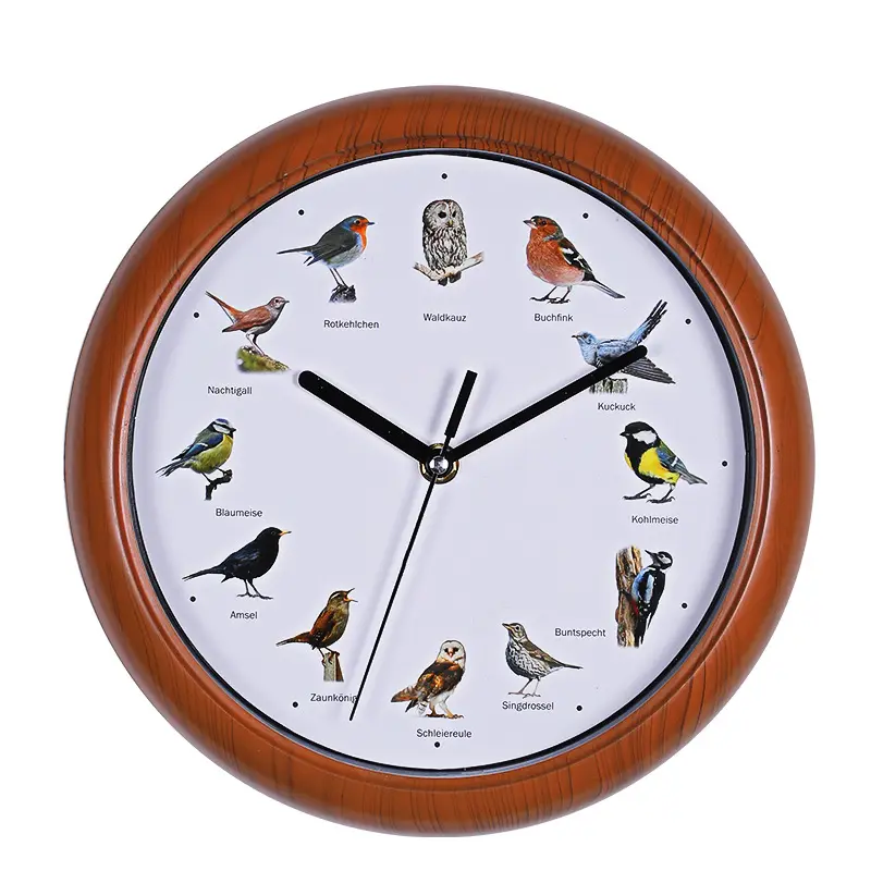 10 Inch wholesale cheap modern bird singing wall clock unique bird music children wall clocks