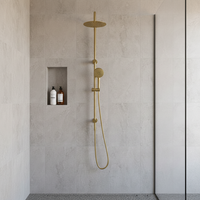 Colonne de douche combinée double en acier inoxydable 304 avec entrée d'eau, ensemble de douche