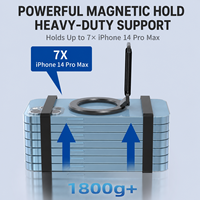 Support de téléphone magnétique en alliage d'aluminium Q1 avec anneau flexible, hauteur réglable et base rotative pour bureau et avion