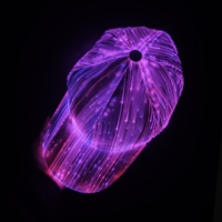 Gorra de Béisbol con Luces LED, Fibra Óptica Luminosa, Brilla en la Oscuridad, Bordado a Mano, Unisex, para Negocios, Fiestas de Navidad