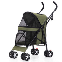 Chariot pliable et réglable à 4 roues pour chiens et chats - Transporteur de voyage respirant et portable