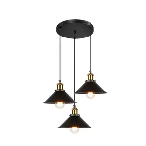Современная светодиодная люстра, Металлическая черная Подвесная лампа В индустриальном стиле, ретро-ресторан, лофт для гостиной, кухни, спальни, отеля