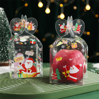 Usine Pas Cher Noël Transparent PET Apple Box Enfants Père Noël Bonbons Chocolat Sac Noël Veille Cadeau Emballage