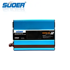 Suoer เครื่องแปลงโซลาร์เซลล์ไซน์เวฟ,เครื่องแปลงไฟกระแสตรง12V Ac 220V 1000W พร้อมตัวควบคุมการชาร์จ