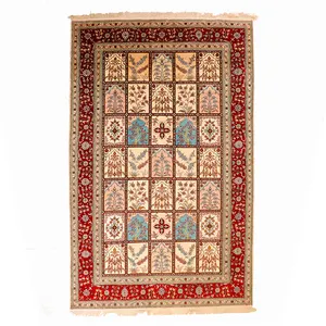 Yuxiang 5X8ft karpet buatan tangan desain taman karpet Persia Area karpet sutra Online