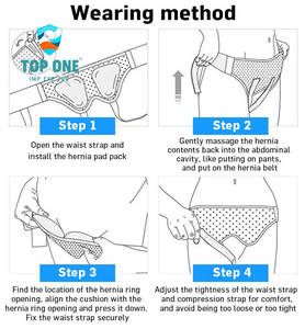 TopOne, dos almohadillas de compresión extraíbles, soporte inguinal, cinturón para hernia umbilical para hombres - Product Image 5