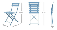 Ensemble de bistrot pliable en acier de qualité supérieure pour jardin extérieur, cour, gain de place, meubles, 3 pièces, table et chaises pliables pour balcon