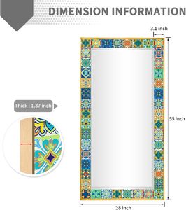 Espejo de mosaico de cristal <span class=keywords><strong>Talavera</strong></span> mexicano vintage personalizado para entrada, baño y sala de estar, pedido mínimo impreso, 1 pieza - Product Image 2