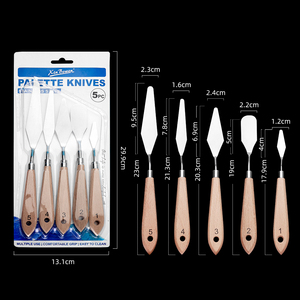 Outils en <span class=keywords><strong>argile</strong></span> Xin Bowen pour la poterie, 5 grattoirs <span class=keywords><strong>à</strong></span> <span class=keywords><strong>argile</strong></span> avec manche en bois et grattoirs métalliques pour le mélange des couleurs et la <span class=keywords><strong>peinture</strong></span> - Product Image 2