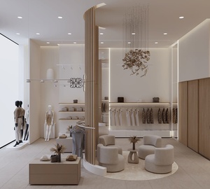 Kệ trưng bày treo trần bằng kim loại mạ vàng tùy chỉnh, kiểu hiện đại, đơn giản, dành cho cửa hàng quần áo, có thể gấp gọn và xoay được - Product Image 3