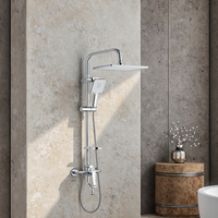 Ensemble colonne de douche à effet pluie en acier inoxydable chromé TM-1005