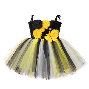 Verano lindo transpirable malla dibujos animados falda disfraces para niños niñas pequeña <span class=keywords><strong>abeja</strong></span> niños vestidos niña vestidos <span class=keywords><strong>de</strong></span> fiesta - Product Image 3