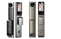 Interphone vidéo 3D avec reconnaissance faciale WIFI TUYA, serrure de porte en alliage d'aluminium avec verre trempé, empreinte digitale, batterie 5000mAh, prise en charge