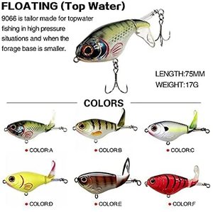 Haute qualité 75mm 17g 11 couleurs Topwater Surface appât leurre <span class=keywords><strong>Whopper</strong></span> <span class=keywords><strong>Plopper</strong></span> leurre eau salée avec des leurres à queue rotative flottante - Product Image 3
