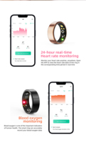Anneau intelligent de santé contrôlé par application R11M Aura, détection de l'oxygène sanguin, suivi de la forme physique, réveil, Android, pour hommes/femmes, en acier inoxydable