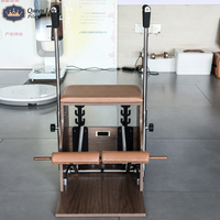 Queenlife kursi Kombo penggunaan rumahan mewah komersial kursi Pilates kayu kenari padat 4 musim semi dengan tinggi yang dapat diatur