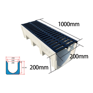 Canaux de drainage linéaires à installation facile et haute capacité de charge, canaux de drainage des eaux pluviales, canaux de drainage en résine pour sols, canaux de drainage routier - Product Image 2