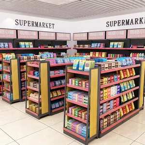 Estantería de supermercado de acero góndola de doble cara, sistema de estantería hypermarket de China, gran precio, nuevo diseño