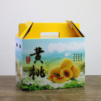 Ecologische recyclebare geschenkverpakking van zoetoranje karton met reliëf, op maat gemaakte golfkartonnen stevige dozen voor fruitverpakkingen met ventilatiegaten