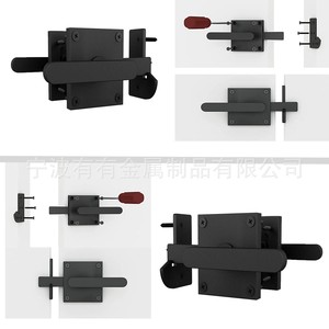 Loquet de porte noir double face en acier robuste pour portail de clôture, utilisation extérieure - Product Image 3