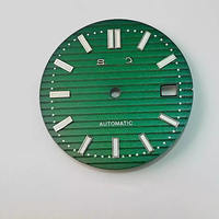 Montre en plastique lumineuse verte de 30.5mm avec mouvement NH35/36 étanche pour cadran modifié Nautilus Fit