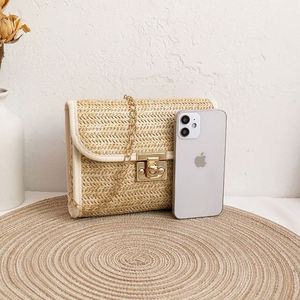 Sac à bandoulière en paille diamantée, sacs avec logo, cordon tissé matelassé, inspirés des créateurs, pour enfants - Product Image 3