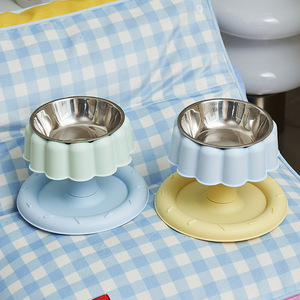 Edelstahl Abgerundeter Erhöhter Futternapf für Hunde Große Kapazität Nackenschutz Solides Muster Umweltfreundlich Wasserdicht IPX5 Reise - Product Image 4