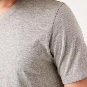 Camiseta cuello redondo para hombre diseño liso personalizado 180gsm alta calidad 100% algodón talla grande tejido de punto - Product Image 3