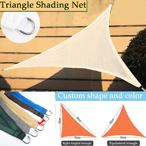 Voile d'ombrage triangulaire personnalisable en HDPE blanc pour <span class=keywords><strong>piscine</strong></span> extérieure et patio, taux d'ombrage de 95 % - Product Image 1