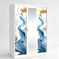 Armoire métallique moderne imprimée, placard en acier modulaire, armoire de rangement antirouille, logo personnalisé pour appartement et salle de rangement